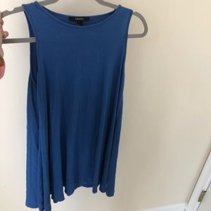 Forever 21 Blue Ribbed Jersey Knit Dress